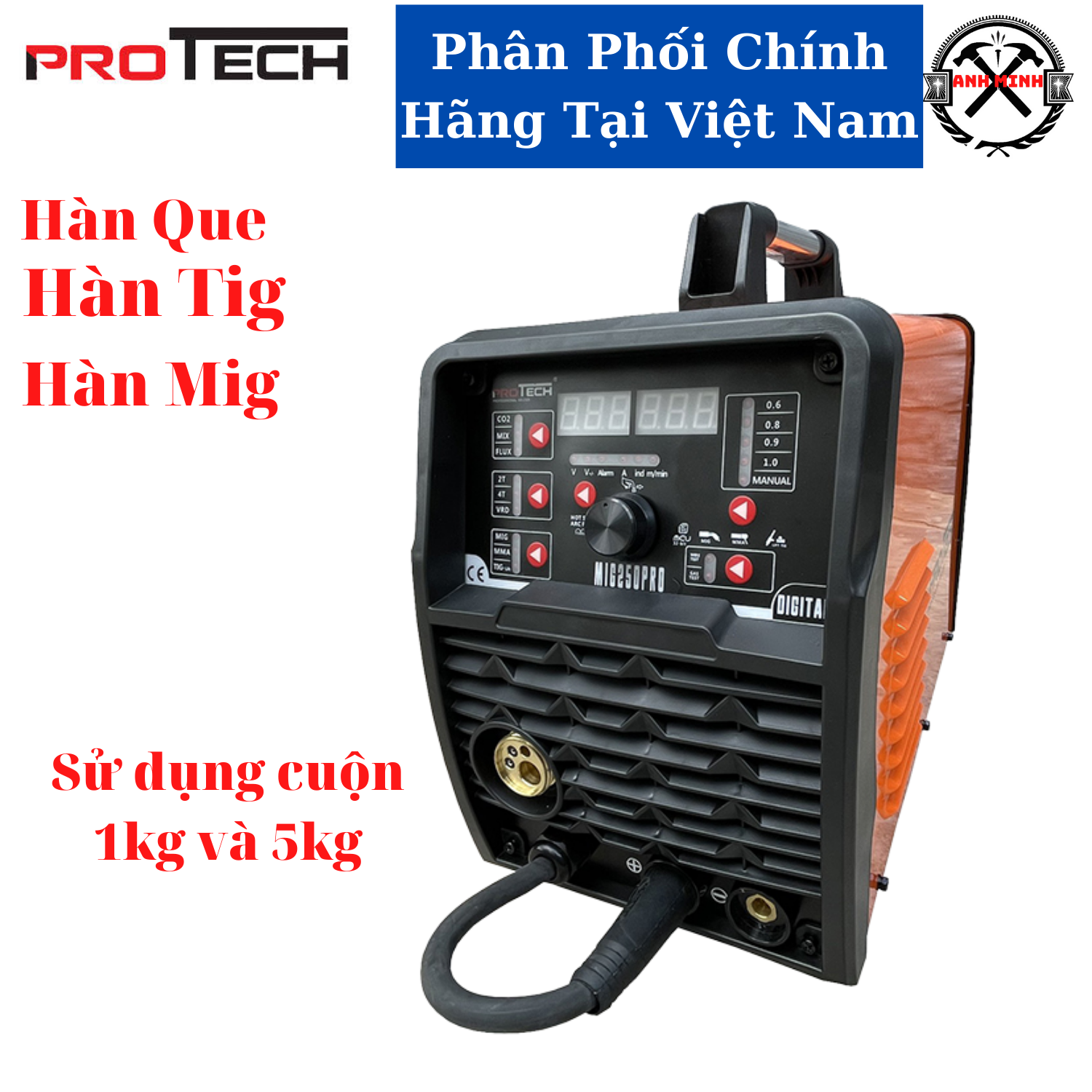 Máy hàn mig không dùng khí đa năng protech mig 250pro new
