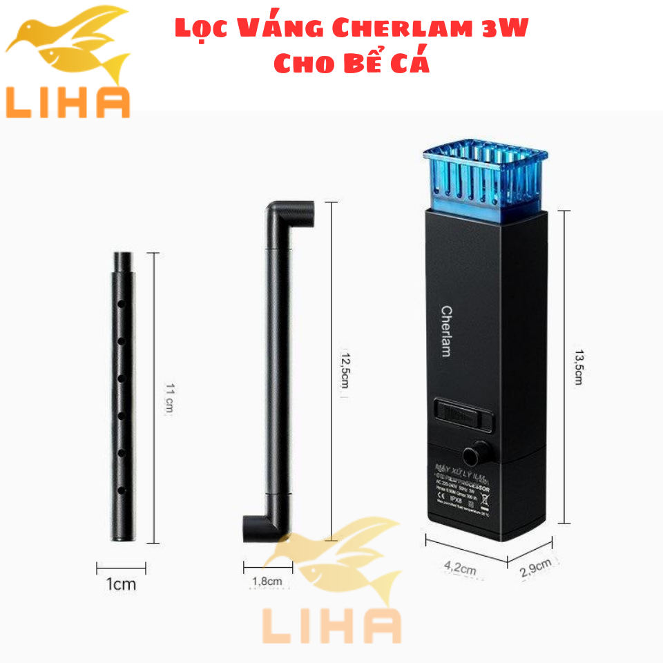 Lọc váng cherlam 3w cho bể cá, bể thủy sinh - lọc váng cho bể cá