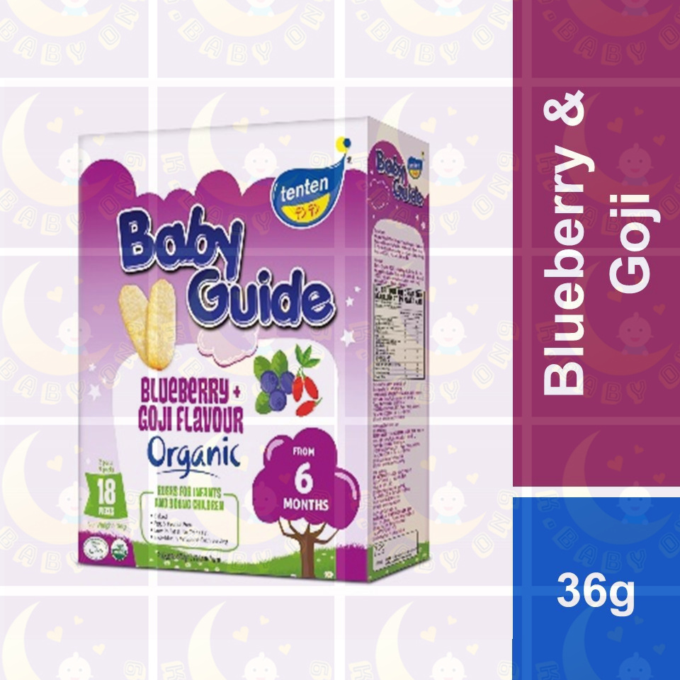 Tenten Baby Guide Organic Rice Rusk 36g(Blueberry Goji / Blueberry ...