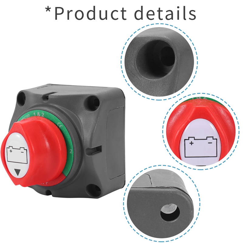 3 Position Disconnect Isolator Master Switch, 12-60V Battery Power Cut Off Kill Switch, Fit for Car/Vehicle/RV/Boat/Marine, 200/1250 Amps Waterproof