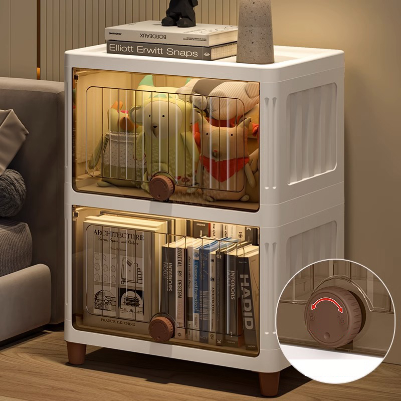 YONUO Swivel handle storage cabinet, floor-to-ceiling multi-layer vegetable snack shelf, large-capacity movable clamshell storage cabinet
