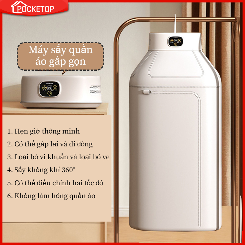 Máy sấy quần áo, tủ sấy quần áo gấp gọn đa năng công suất lớn