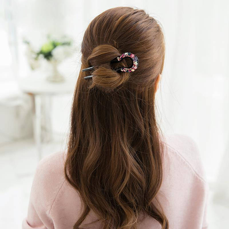 [Mới] 1 trâm cài tóc chữ U siêu xinh lấp lánh