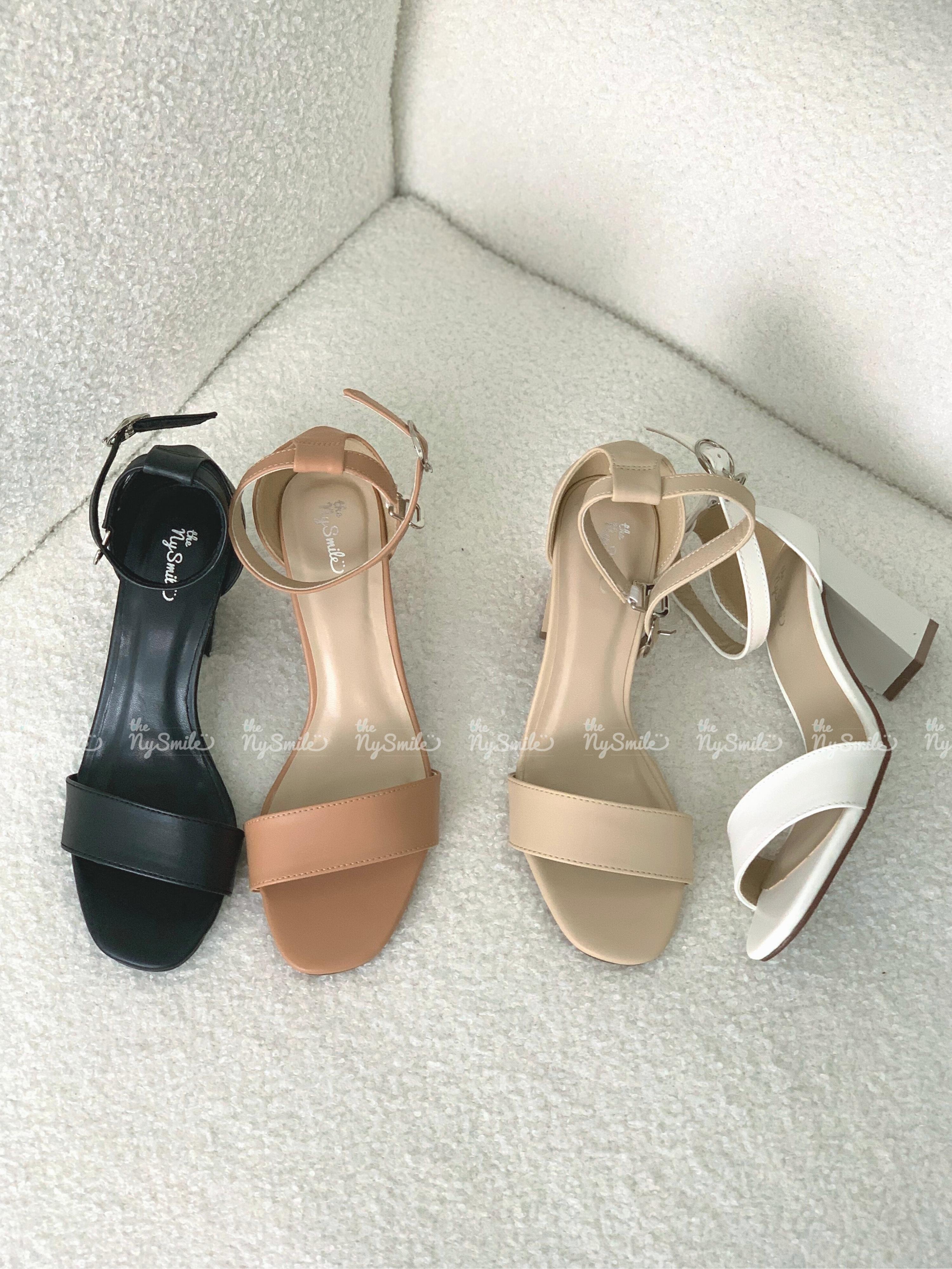 Giày cao gót 7cm gót vuông quai ngang - THENYSMIE - BASIC