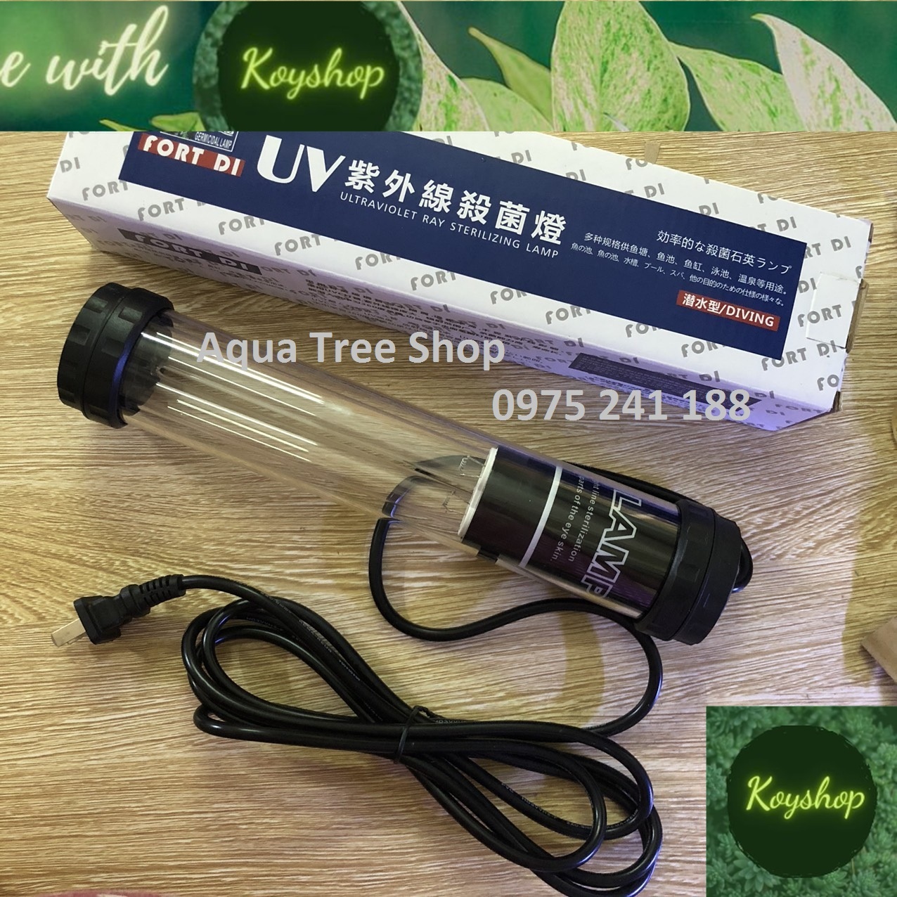 Đèn uv fort di 15w, 20w diệt rêu tảo, diệt khuẩn cho hồ cá koi - bảo hành 6 tháng