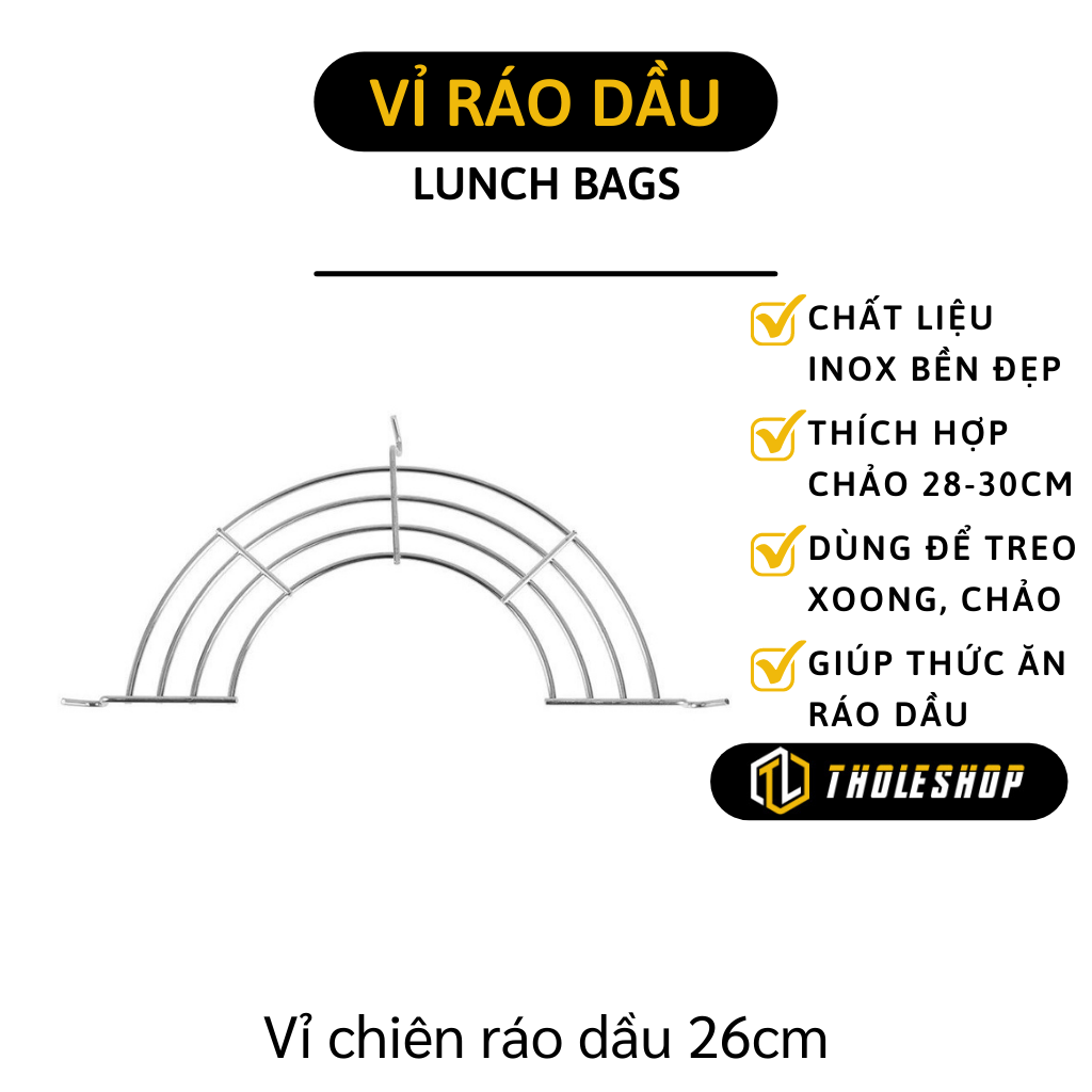 Vỉ gác chảo ráo dầu mỡ 26cm - Vỉ gác chảo chiên chiên ráo dầu mỡ inox - Dụng cụ lọc dầu inox - Đế lót nồi chống nóng
