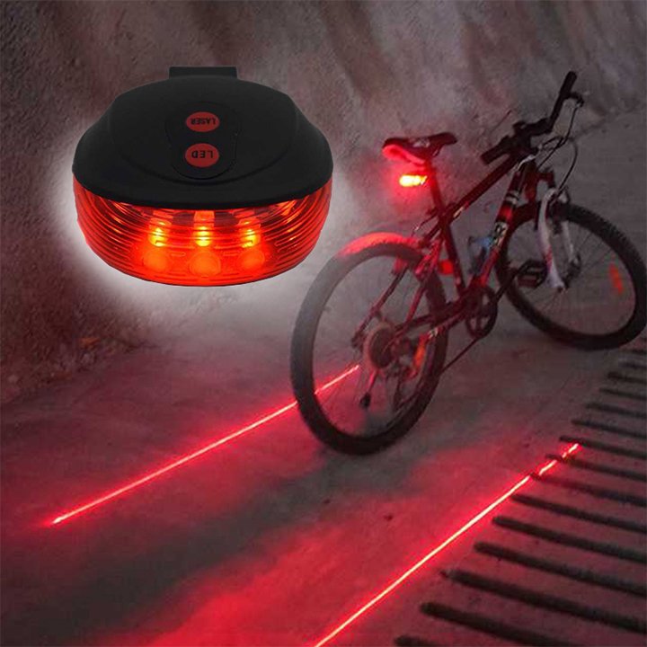 Đèn hậu xe đạp thể thao đèn led xe đạp siêu sáng chống nước 7 chế độ và laser 2 chế độ
