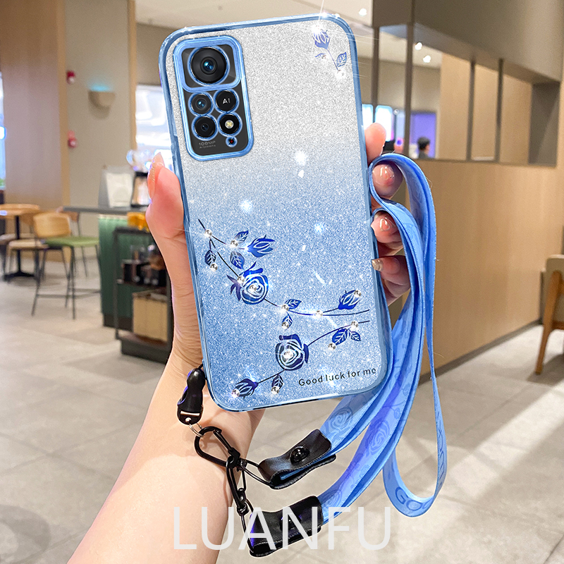 Ốp cho Redmi Note 12 Pro 4G / Note 11 Pro / Note 11 Pro + Ốp Ốp điện thoại chống sốc hoa hồng giả kim cương nhỏ sáng bóng