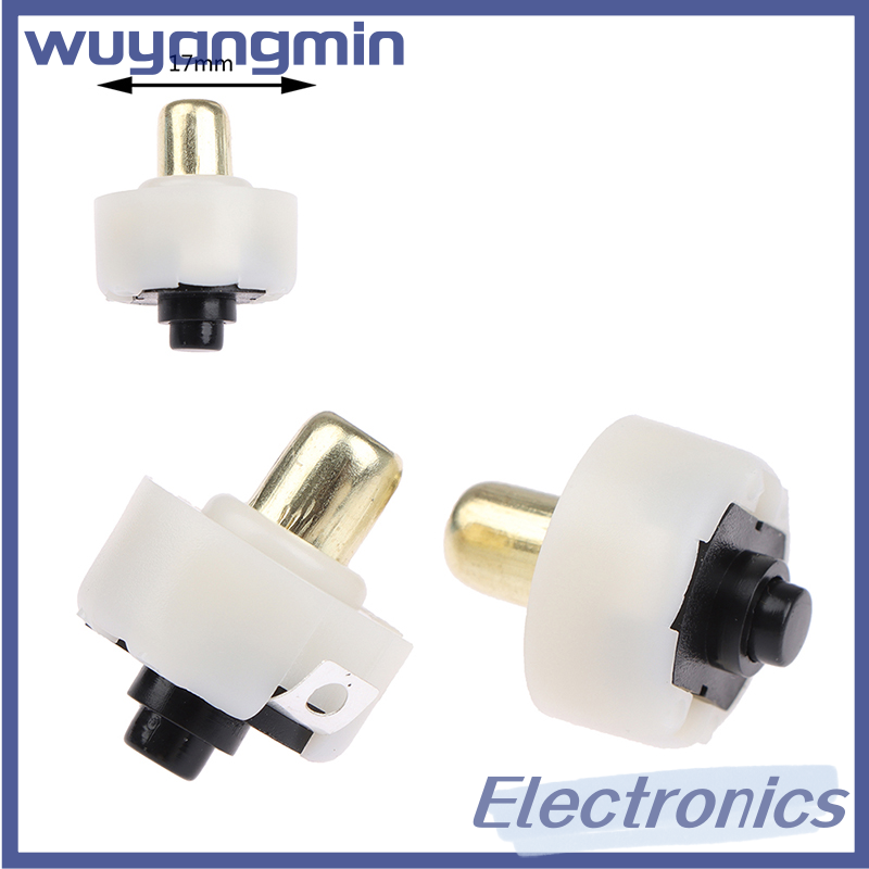 wuyangmin 2Pcs 17mm LED Flashlight Push Button Switch ON OFF Electric Torch Tail Switch