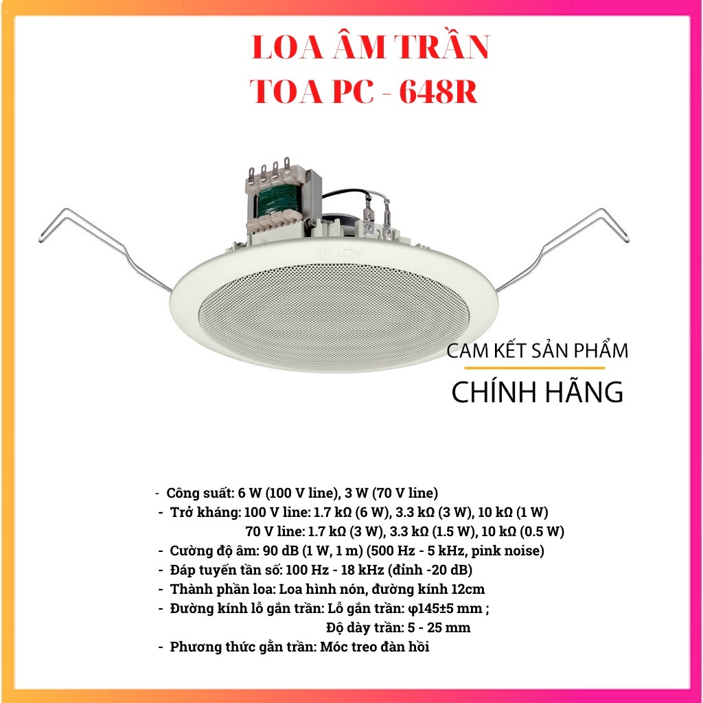 02 cái Loa âm trần 6W TOA PC-648R