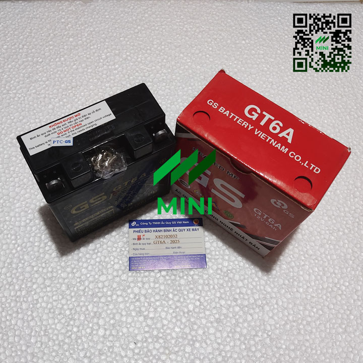 Bình ắc quy khô GS GT6A (12V-6Ah)