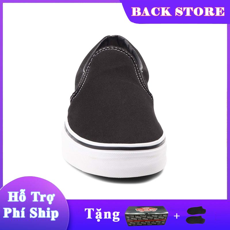[HCM]Giày thể thao lười nam nữ Vans Lười Đen [ Tặng Box + Vớ ]