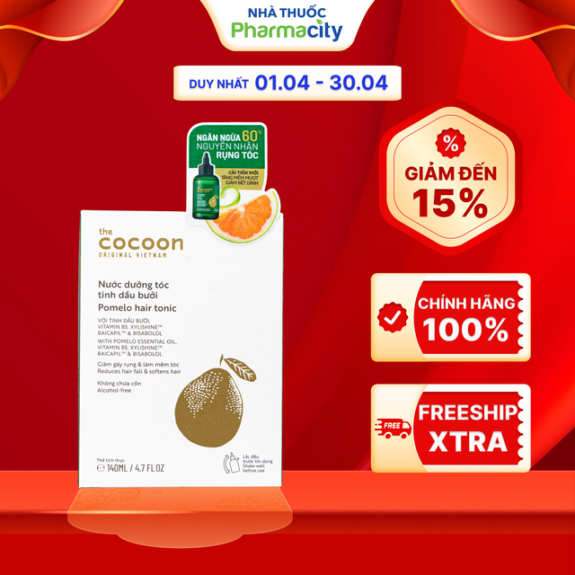 Nước dưỡng tóc tinh dầu bưởi Cocoon (140ml)