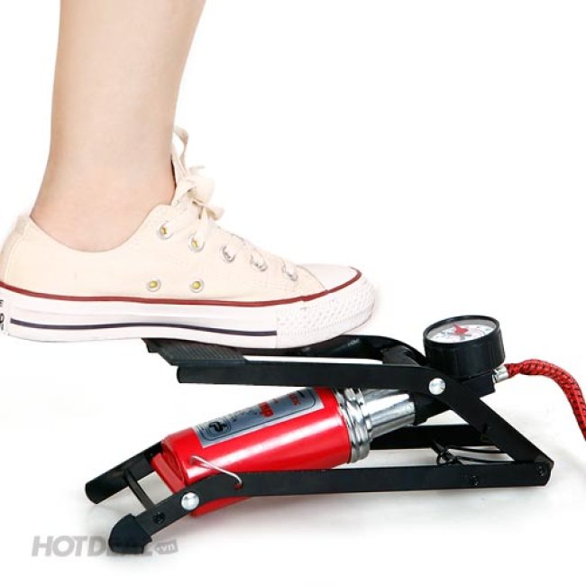 Bơm đạp chân mini xe máy oto xe hơi xe đạp