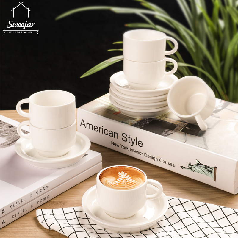 SWEEJAR Porcelain Espresso Cup & Saucer Set – Sweejar Home