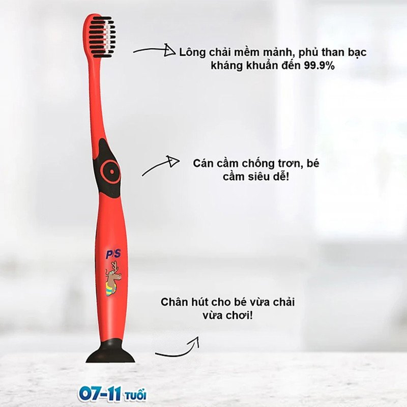 Bàn Chải Đánh Răng PS Siêu Mềm Cho Bé 7-11 Tuổi