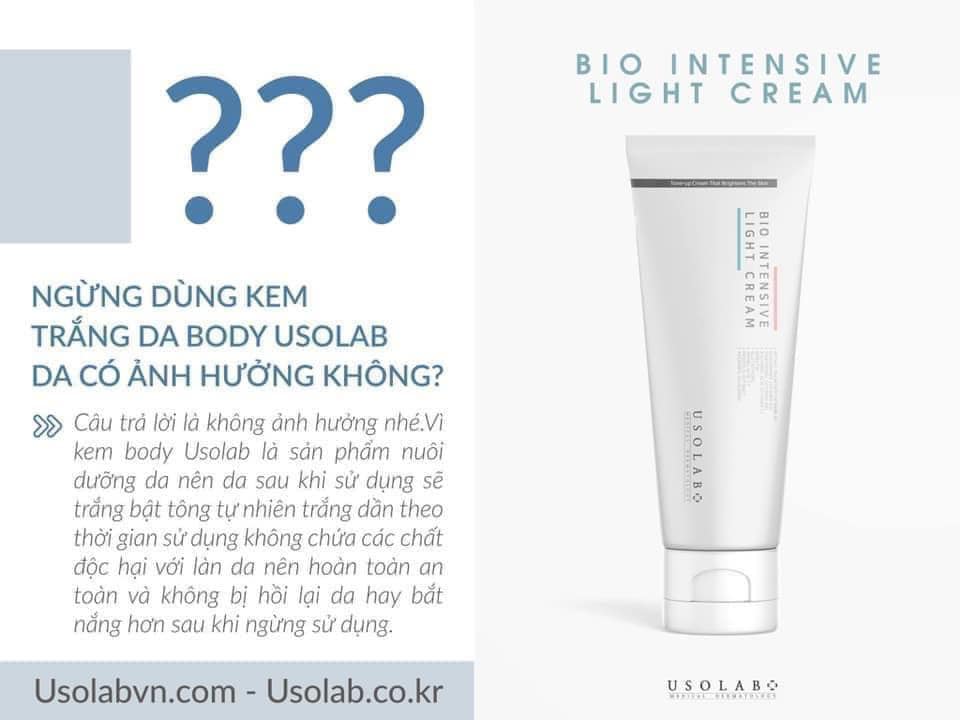 Kem Dưỡng Trắng Da Body USOLAB LIGHT INTENSIVE CREAM 250ML