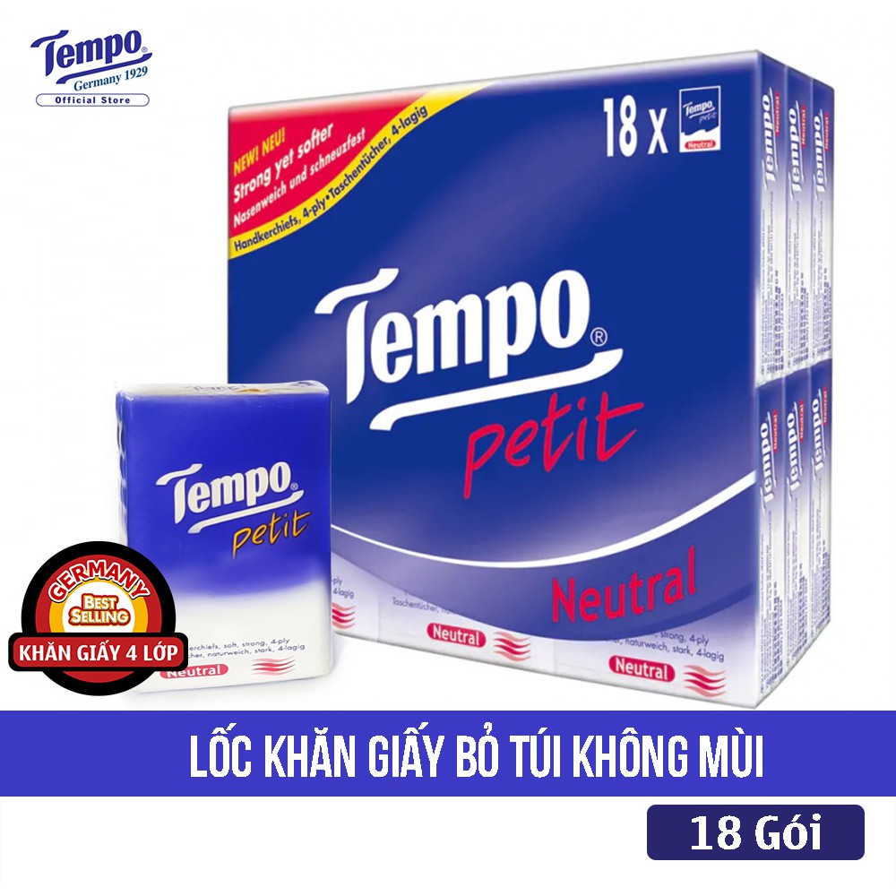 Khăn giấy bỏ túi Tempo (18 gói)
