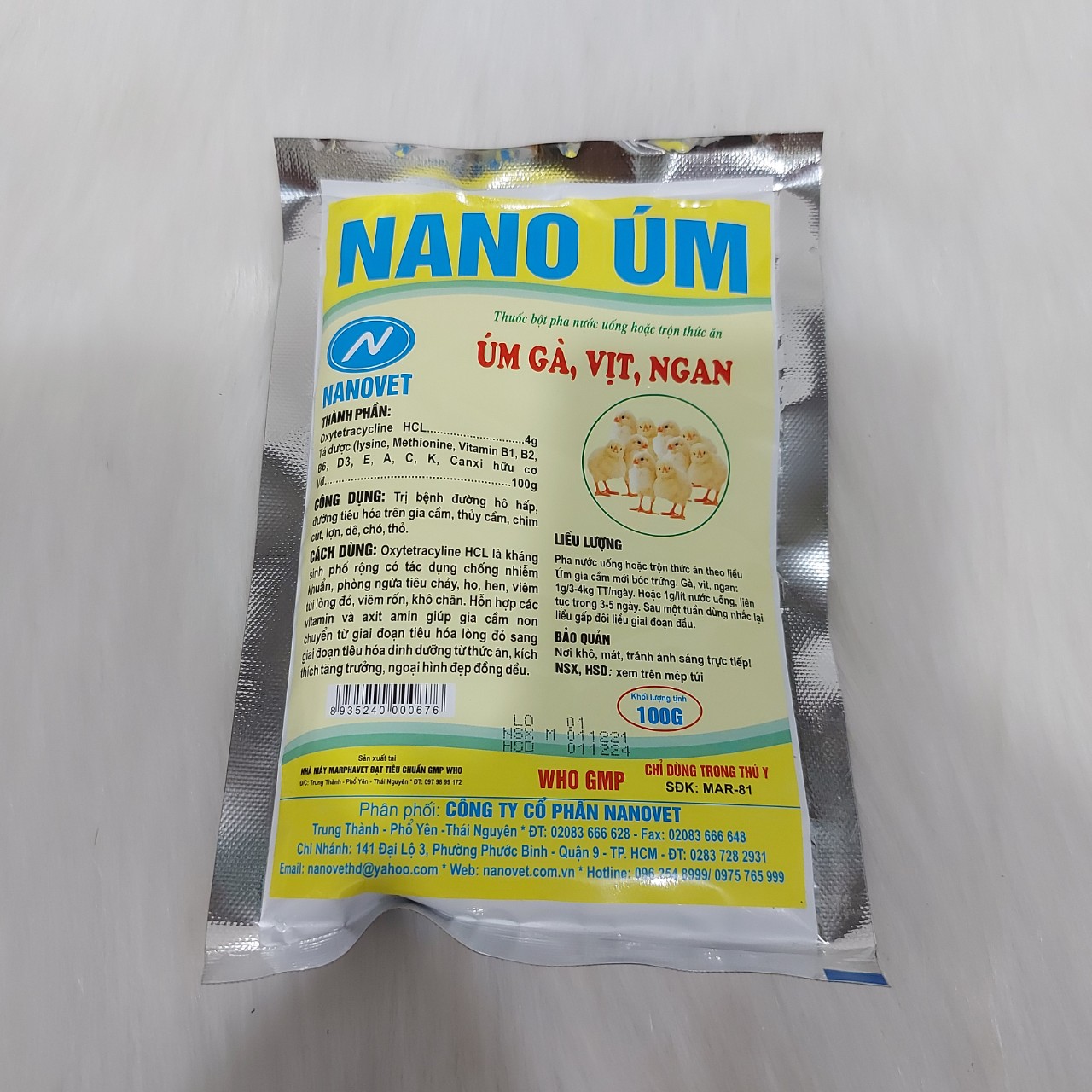 [HCM]thuốc úm gà đá  gà con - vịt con (NANO) - 1 gói / 100 gram