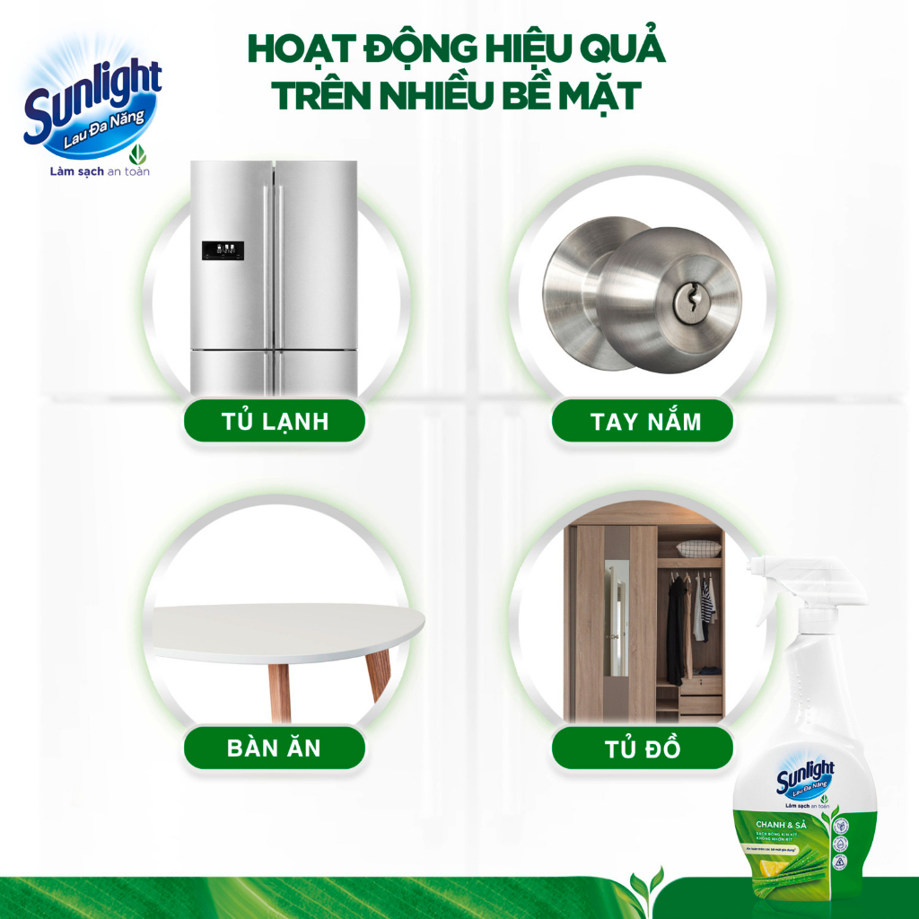 Nước Xịt Sunlight Lau Đa Năng Chanh Sả - Chai 500ML (Nâng Cấp Từ CIF)