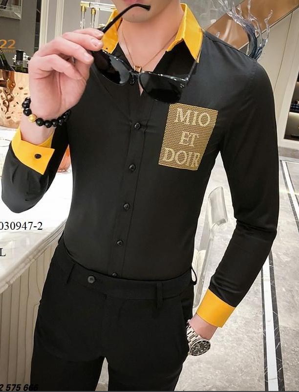 [HCM]Sơ mi nam phối cổ sọc lên phom cực chuẩn siêu đẹp