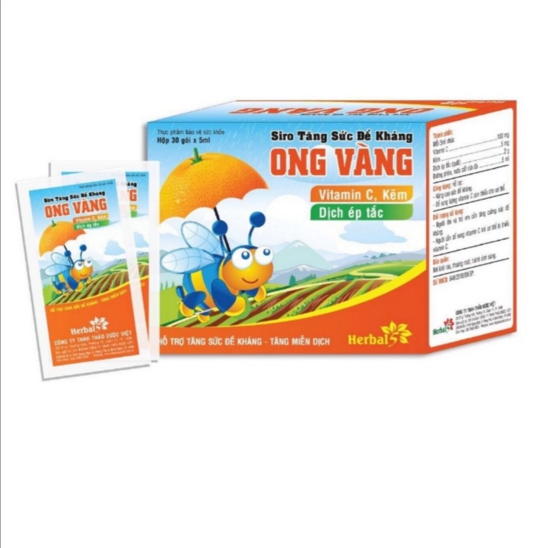 Siro Tăng Sức Đề Kháng Ông Vàng (Hộp 30 gói x 5ml)