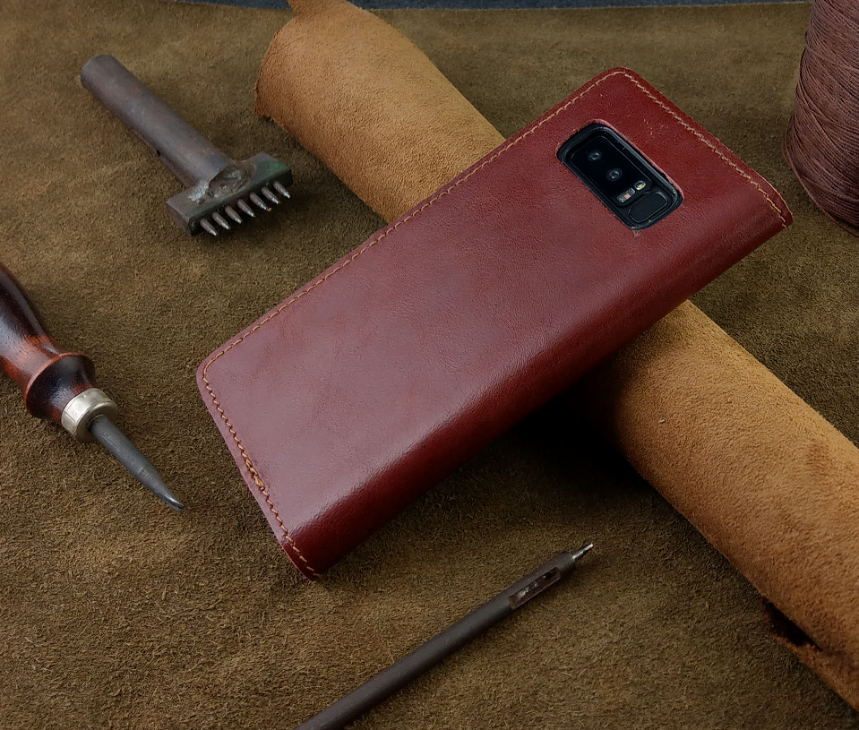 Bao Da Samsung Galaxy Note 8 Handmade Da Bò Thật