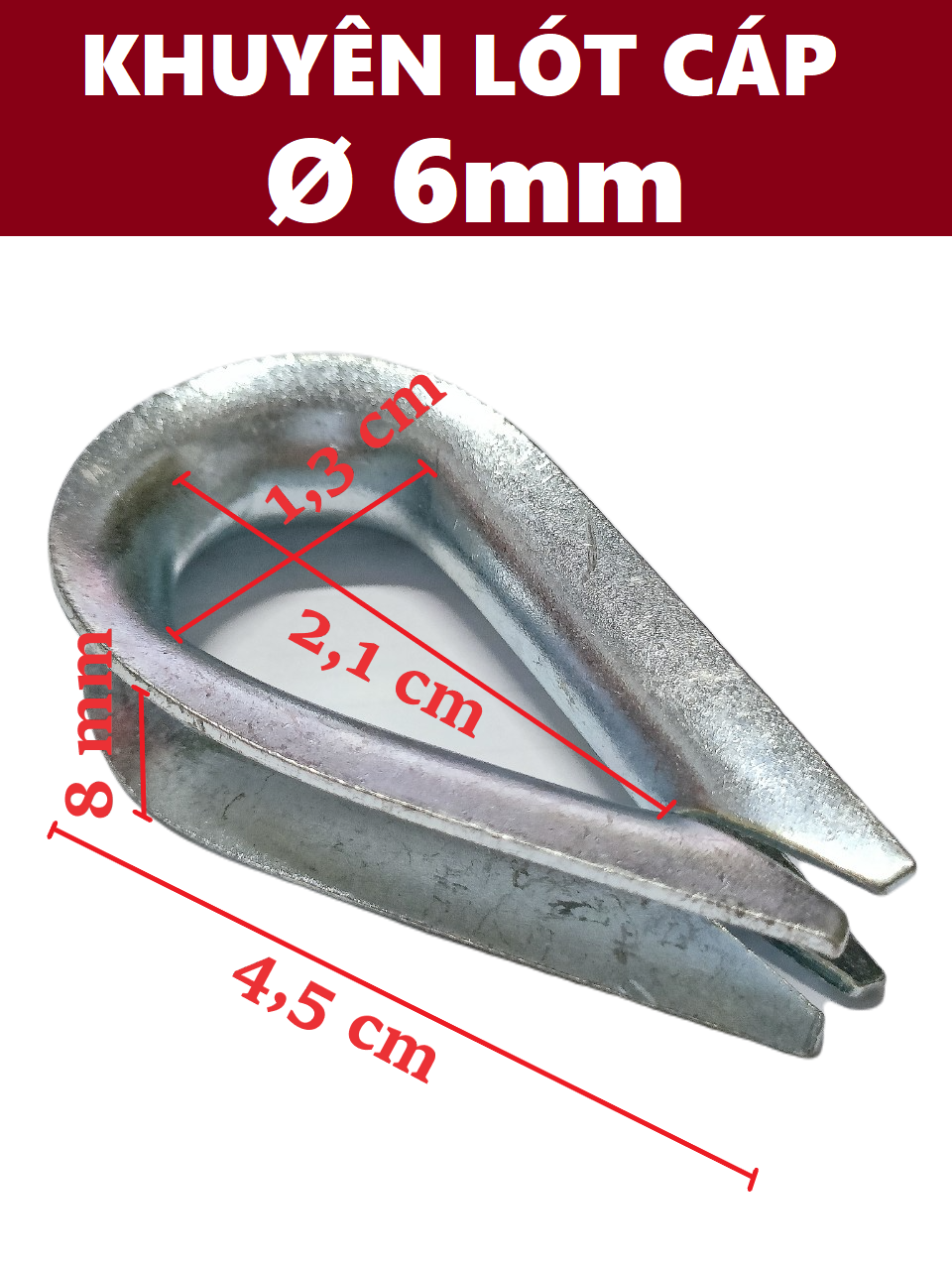 Lót dây, bẹn lót cáp thép mạ kẽm Ø 6mm - #vattuducduyen
