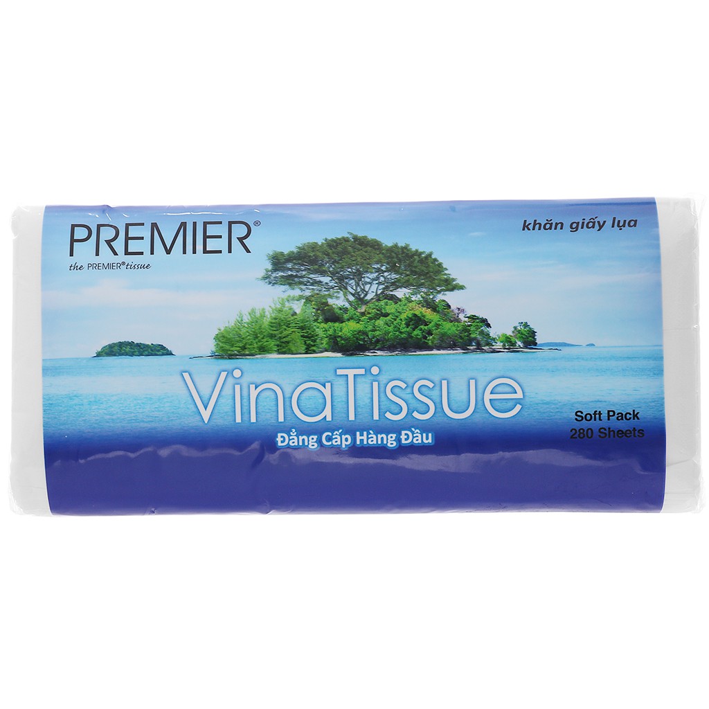 Khăn giấy lụa rút PREMIER VinaTissue 2 lớp gói 280 tờ