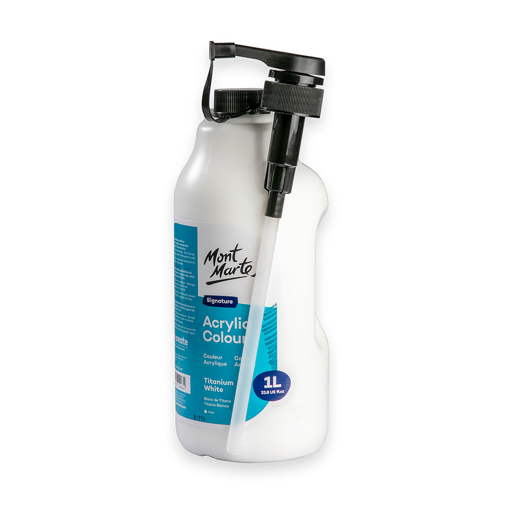Mont Marte Acrylic Color Paint 1 litre-Titanium White.