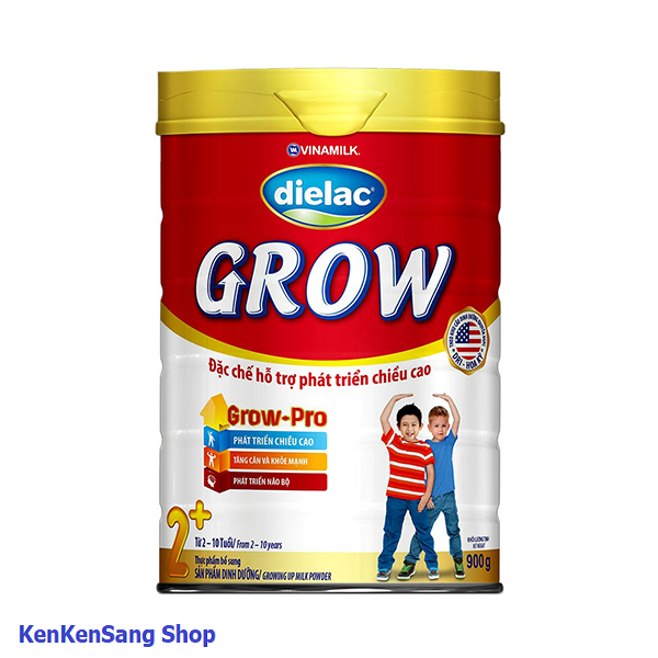 Sữa bột Vinamilk Dielac Grow 2+ Hộp 900g (cho trẻ từ 2 - 10 tuổi)