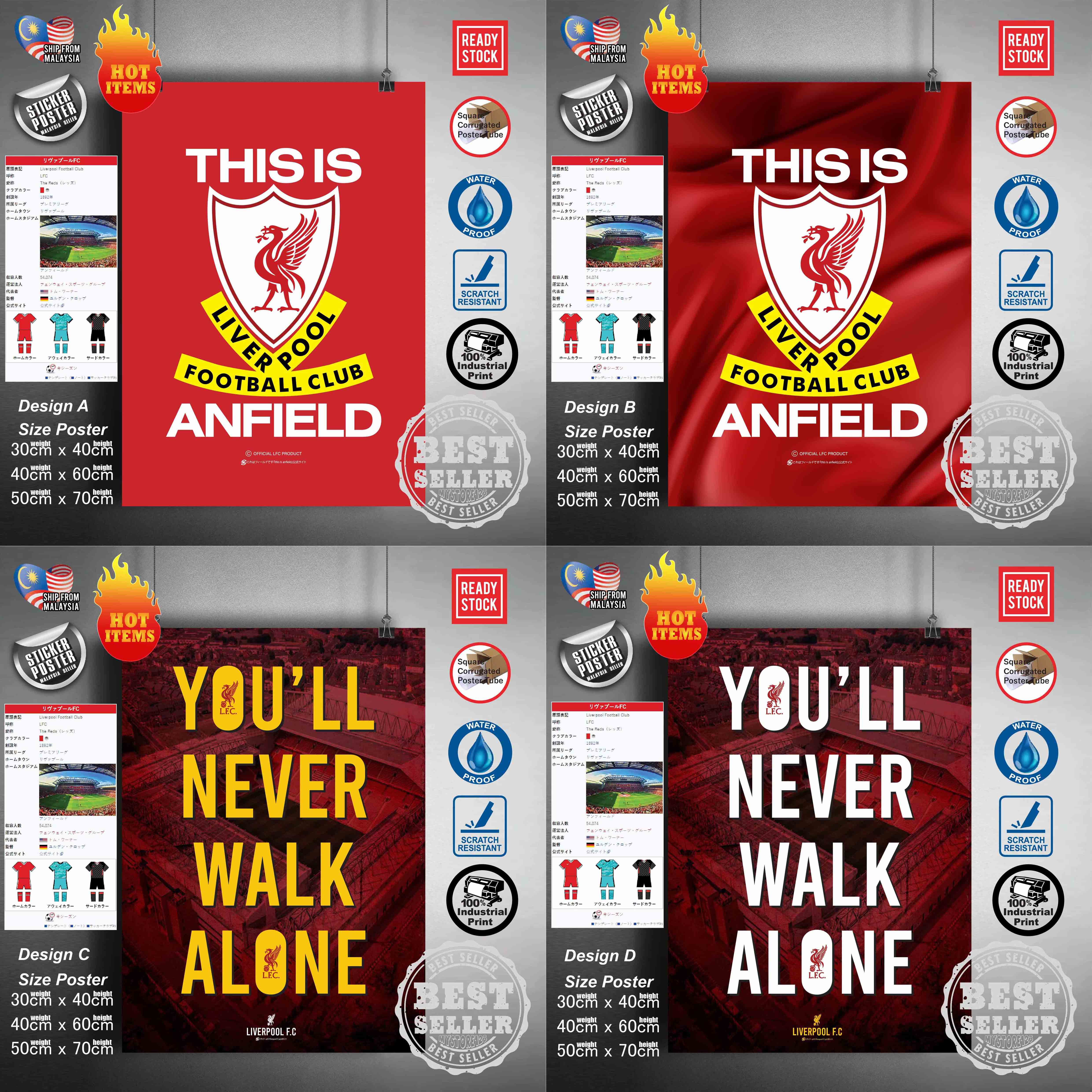READY STOCK)This Is Anfield | Liverpool FC | Football poster | wall sticker  deco | Poster Sticker | Lazada