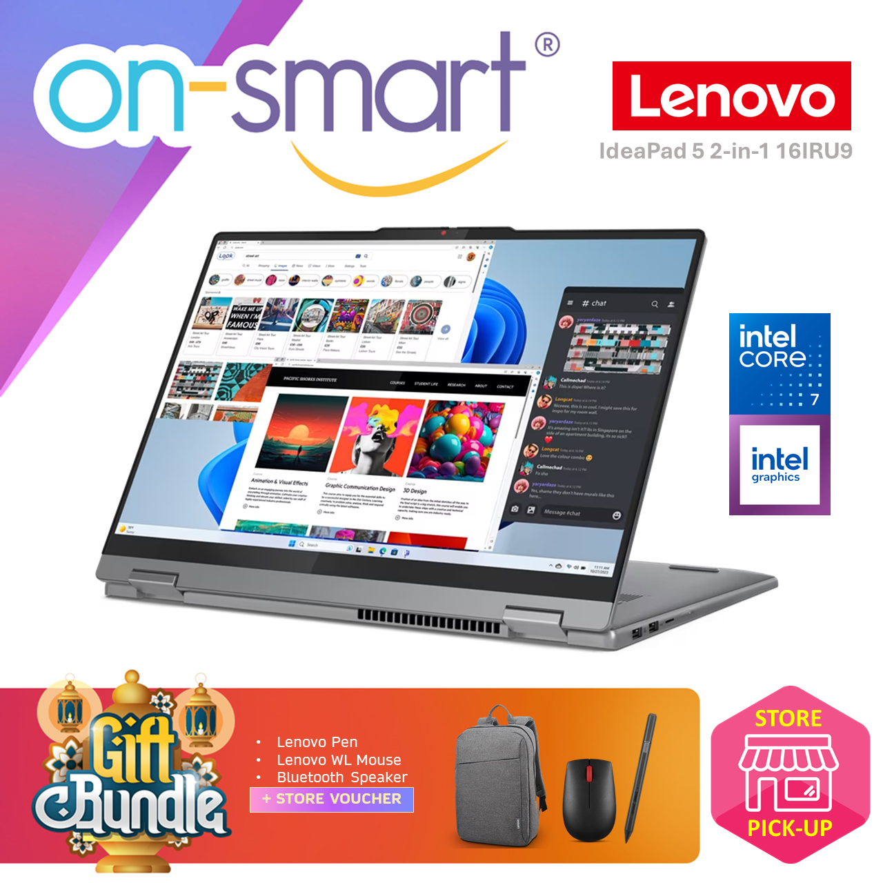 【Express Delivery】Lenovo IdeaPad 5 2in1 16IRU9 83DU000YSB Intel