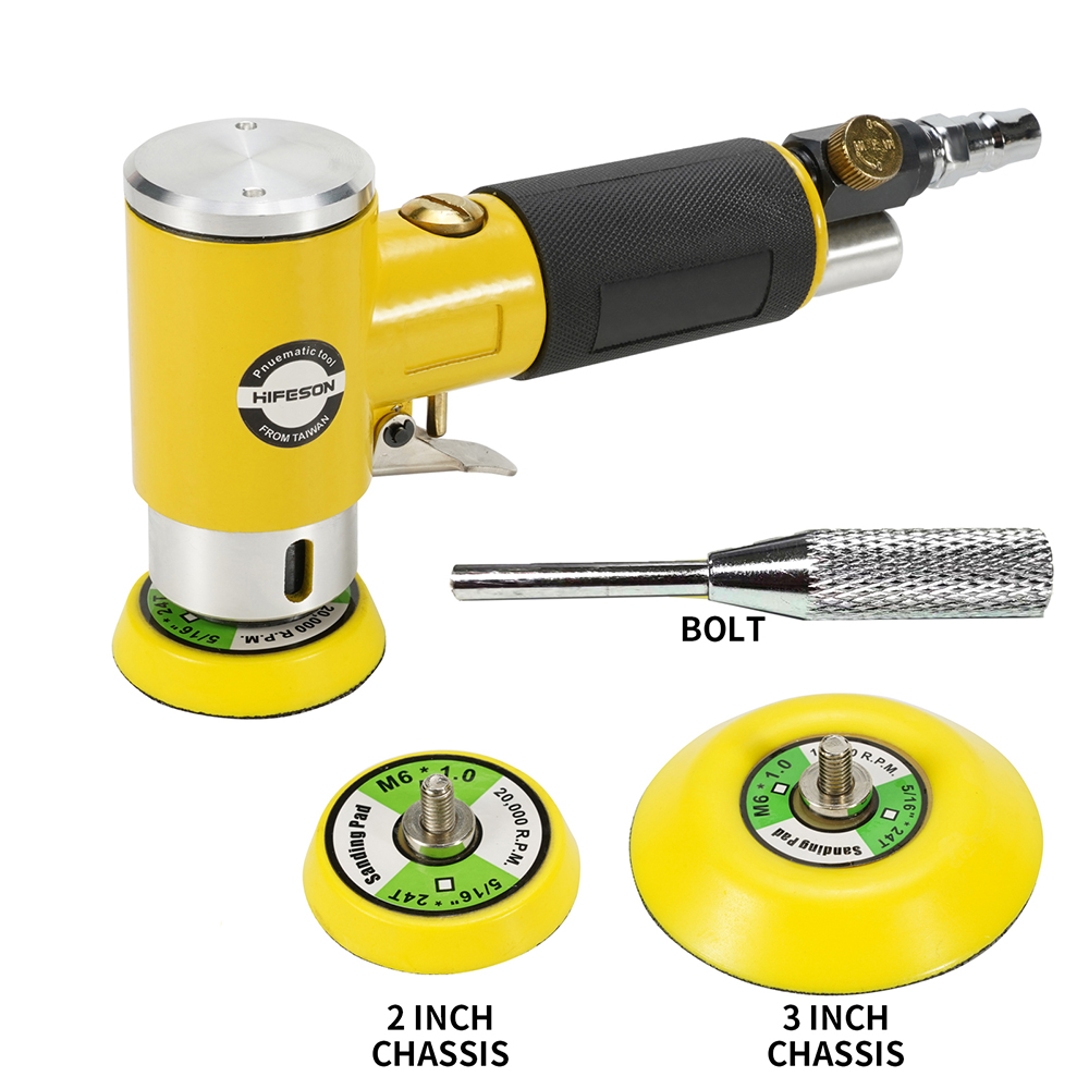 HIFESON 1inch/2inch/3inch Mini Orbital Air Sander Pneumatic Polishing