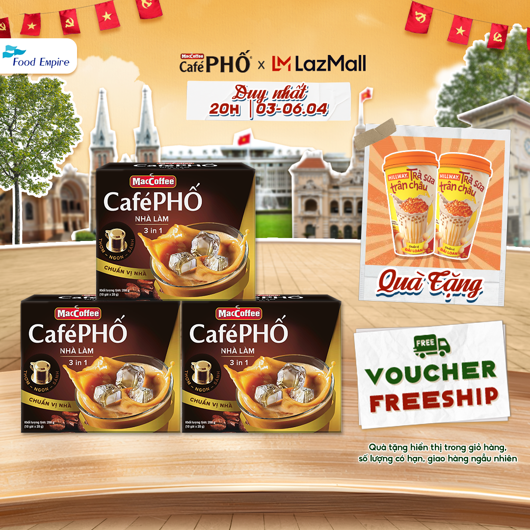 Combo 3 hộp Cà phê Phố Nhà làm - MacCoffee (hộp 10 gói x 28g)