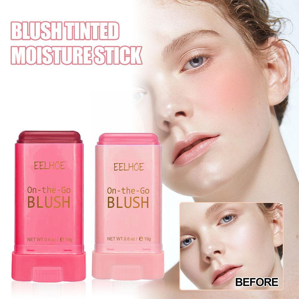 Multi-Use Blush Stick Solid Moisturizer Stick Shadow Pink Makeup Red Cheek Peach Orange Lips Creamy Blusher Waterproof F3L8