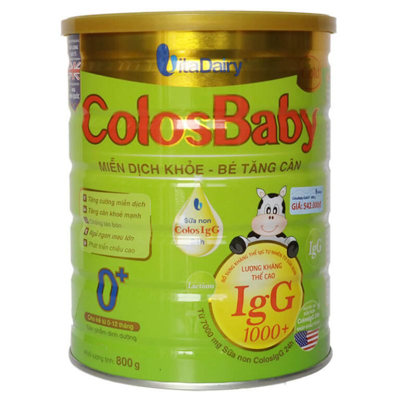 [Quét mã tích điểm]Sữa ColosBaby Gold 1000IgG 0+, 1+, 2+ 800g (date 2025)