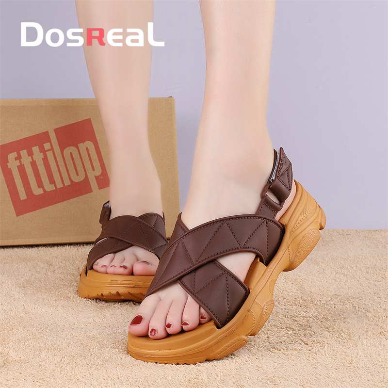 DOSREAL Wedges Sandal Women Korean Style Platform Heel Wedge Shoes for Women On Sale Slip On Laides Slippers松糕鞋女