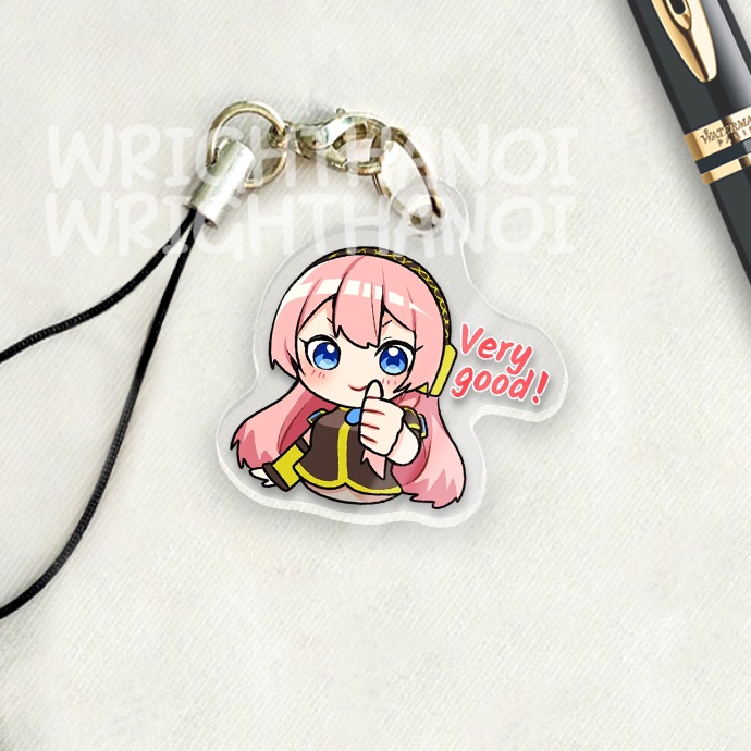 Móc treo điện thoại, dây đeo điện thoại, móc khóa acrylic Hatsune Miku & Luka anime chibi cute trang trí điện thoại