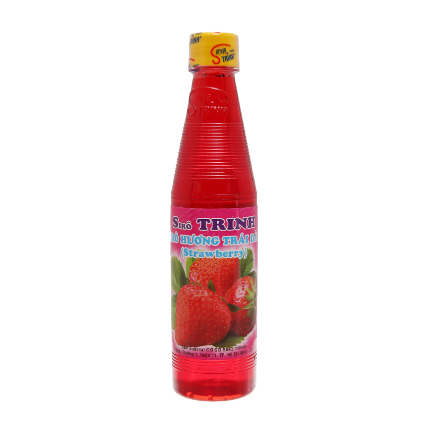 Siro Trinh chai 600ml nhiều hương - đào, dâu, vải, việt quất, cherry, sâm dứa