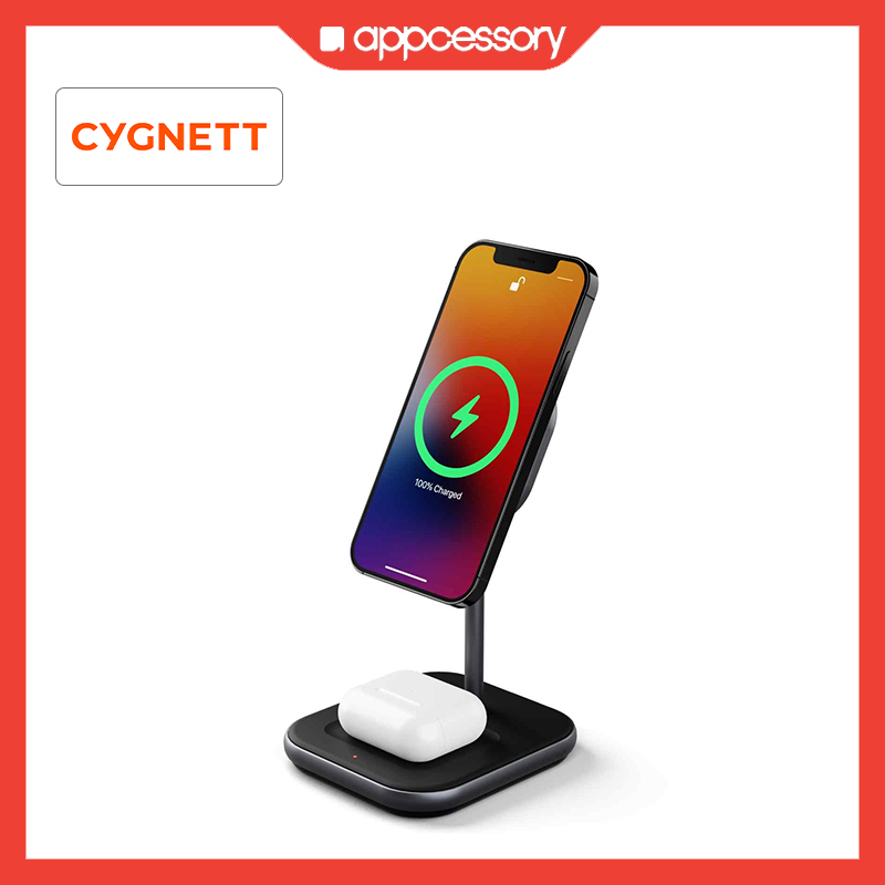 CYGNETT MagDesk Wireless 2-in-1 Desk Stand iPhone AirPods