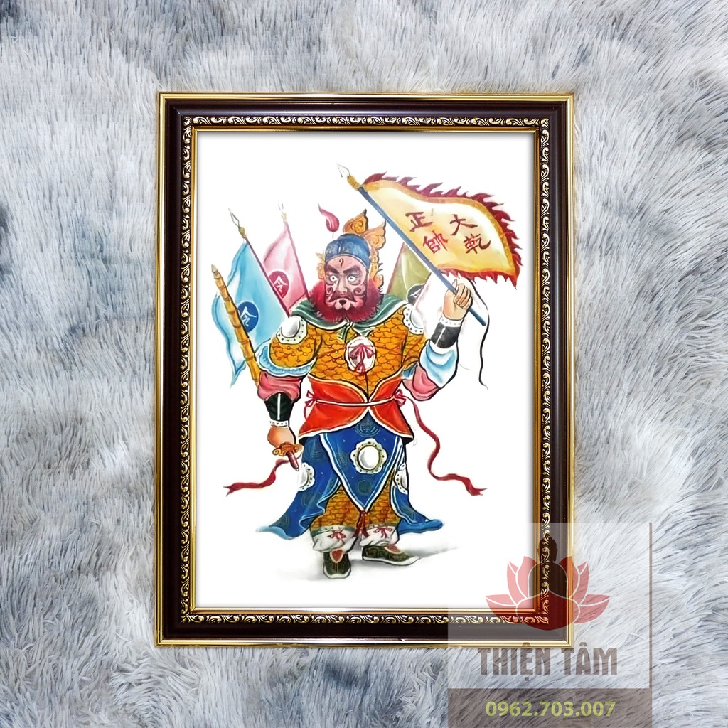 Tranh ngài Chánh Soái Đại Càn 36x48cm chất liệu vải phủ bóng + khung composite xịn xò