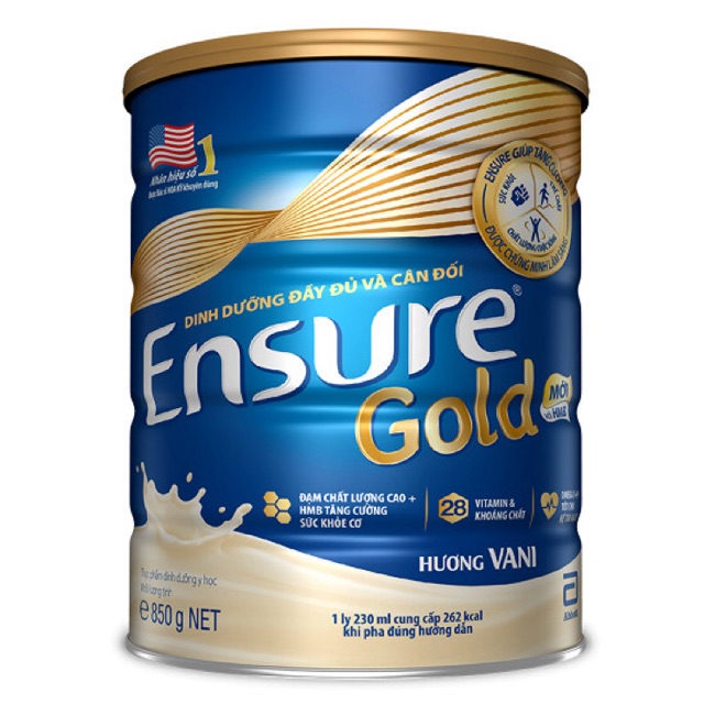 (Date 2025) Combo 2 lon Sữa bột Ensure gold hương vani (cho người lớn tuổi)