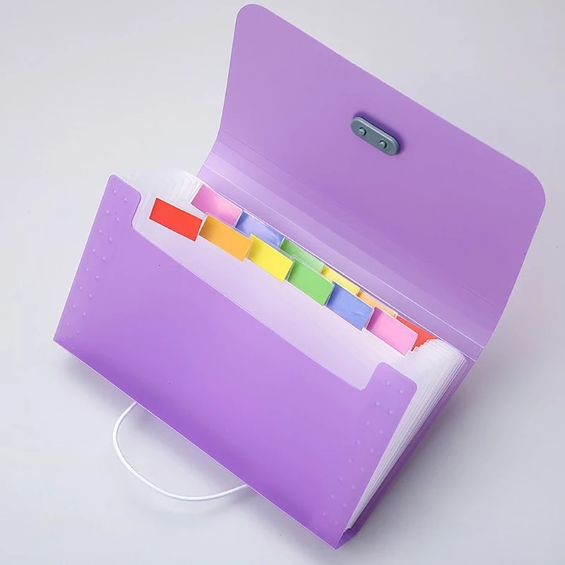 A6 Expanding File Folder Buckle Wallet Organ Bag Documents Folders Organizer File Pouch Bill Folder Family School Office Binder