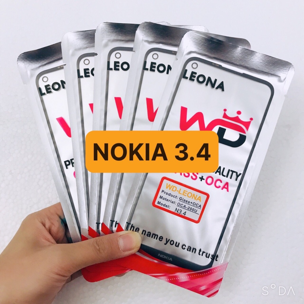 Kính ép có keo oca nokia 3.4 giá sỉ rẻ