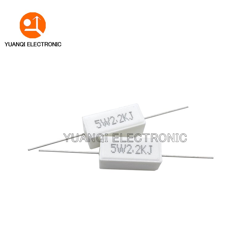 10pcs/lot 5w 5% cement resistor power resistance 0.1r 1r 2.7r 10r 43r 100r 0.22 0.47 0.68 1 3 5 10 18 22 27 30 47 100 1k 10k ohm