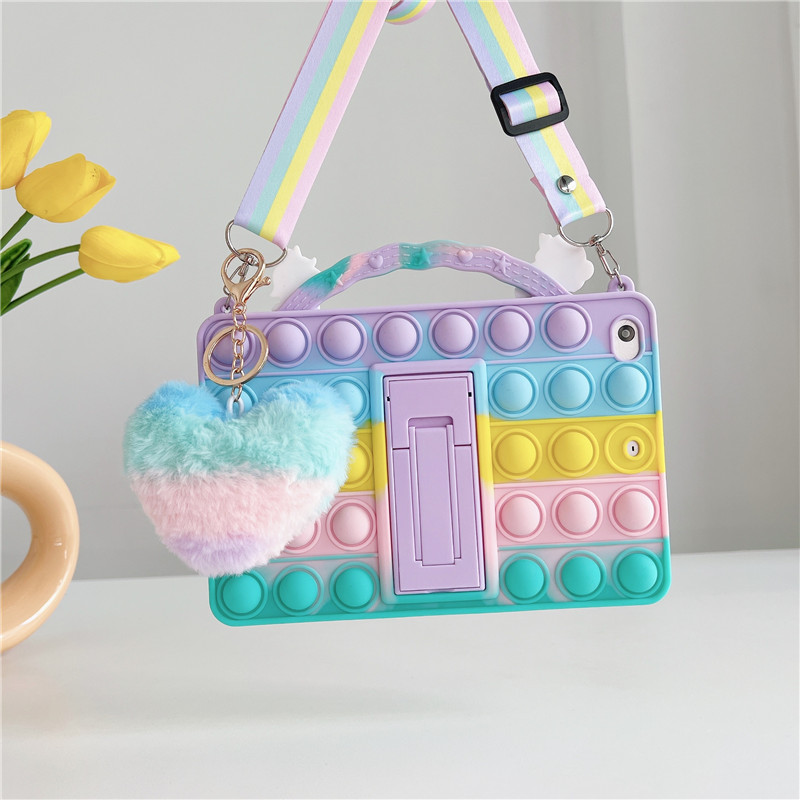 Pop Fidget Toys Push It Bubble Tablet Case Cover For iPad 7th