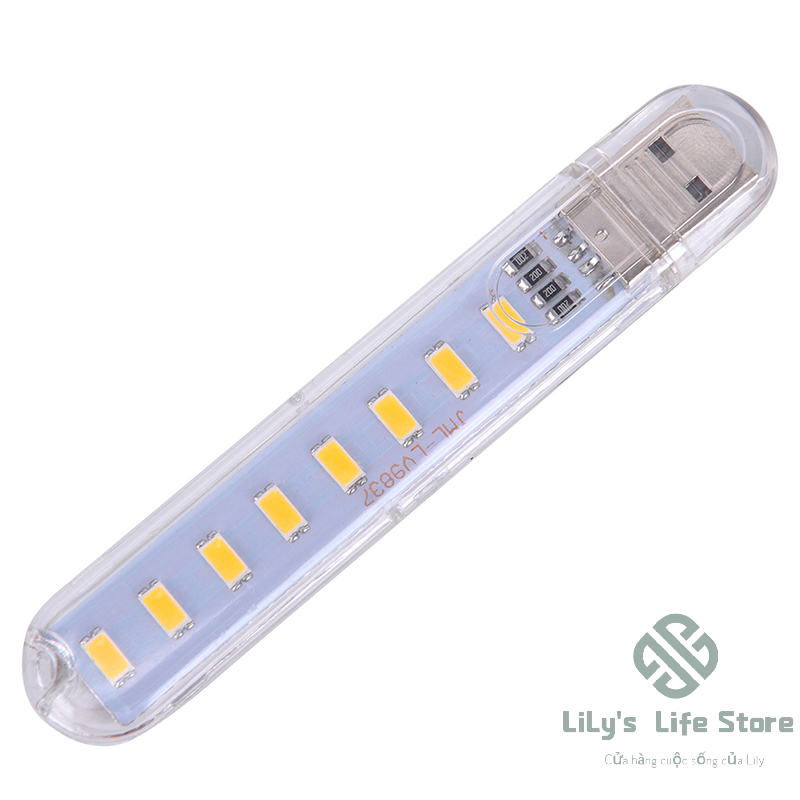 🔥lily🔥 đèn led mini 5v 8 led usb cầm tay đèn điện di động cho máy tính đèn ngủ