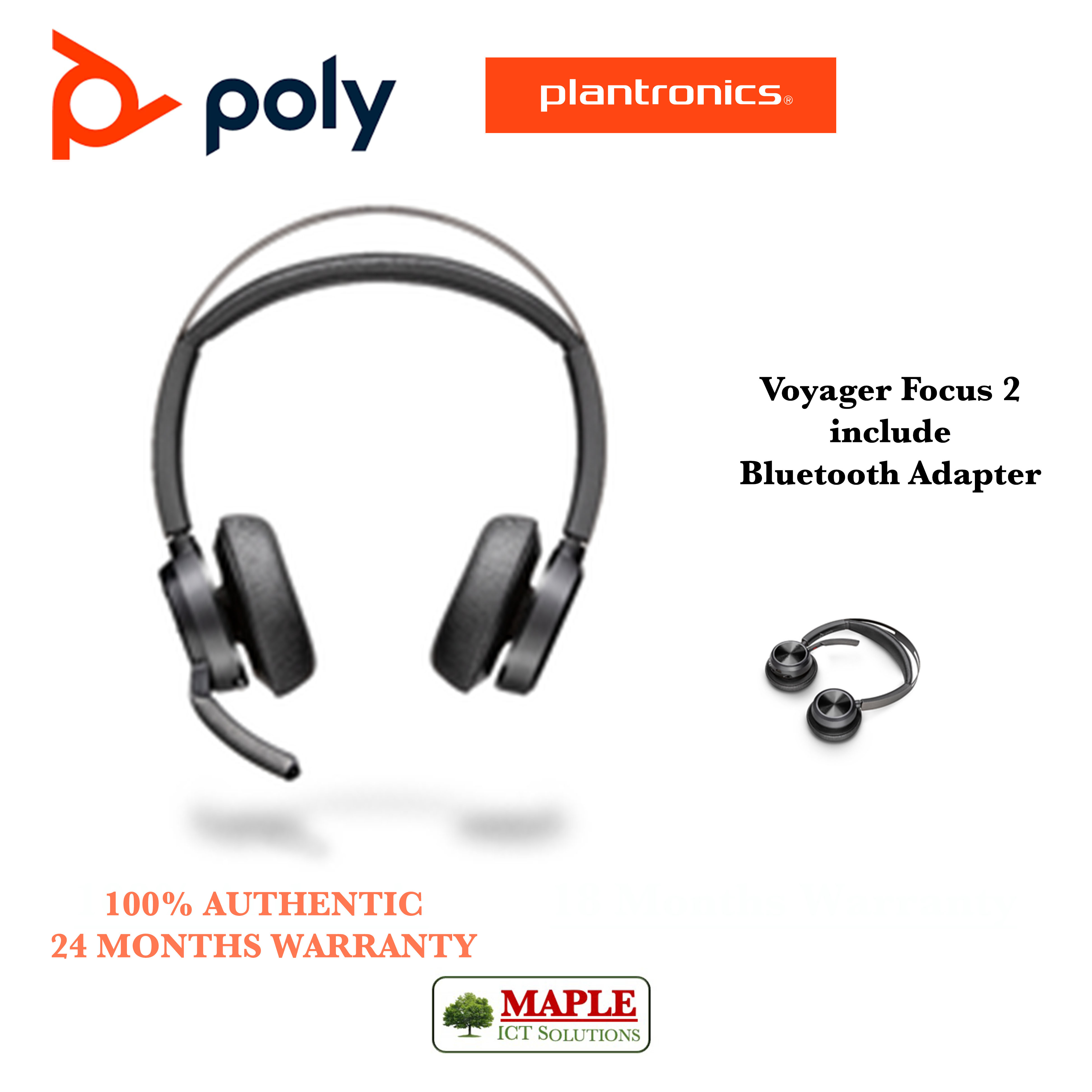 Poly Voyager Focus 2 UC Bluetooth ANC Headset Lazada Singapore
