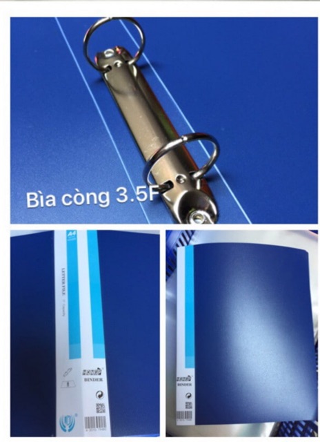 Bìa nhẫn 2 còng 2,5cm-3,5cm, File còng nhẫn A4